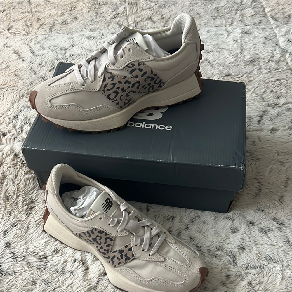 New Balance 327 Women's Cream Leopard Sneakers